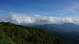 天空,山,自然