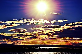 日落,太陽,天空