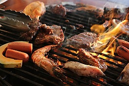燒烤,晚餐,肉