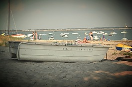小船,海灘,海