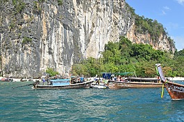 泰國,巖,海