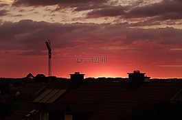 紅色,天空,起重機(jī)
