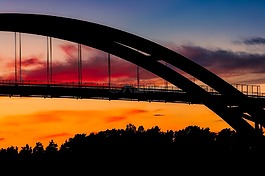 橋,日落,黃昏