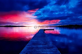 瑞典,日落,黃昏