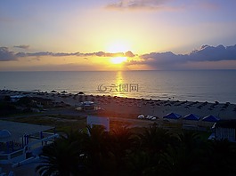 日落,海,地中海