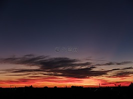 日落,傍晚的天空,余辉