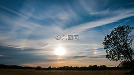 大自然,日落,solfenomen