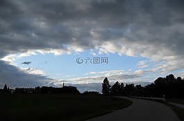 孔,天空,云