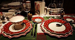 圣誕餐桌,板,刀具