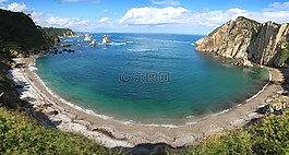 海灘,天堂,全景