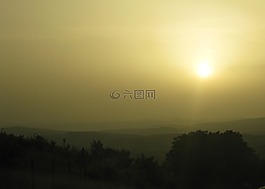 日落,在晚上,景觀