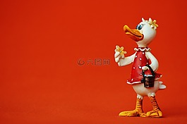 鴨,滑稽,花卉