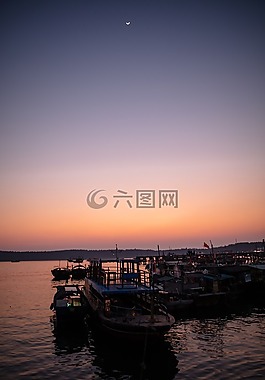 漁船,日落,木質(zhì)