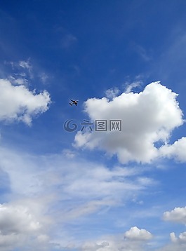 飛機(jī),藍(lán)色的天空,云