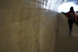 隧道,流,女子