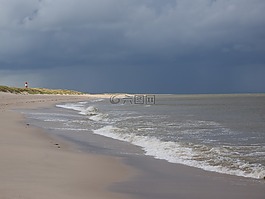 海灘,海,波