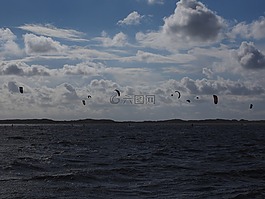 风筝冲浪,kitesurfer,帆板
