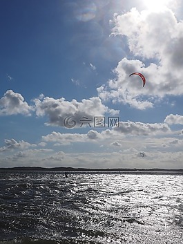 风筝冲浪,kitesurfer,帆板