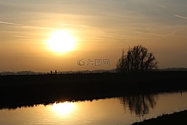abendstimmung,冬天,日落