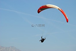 滑翔傘,藍(lán)藍(lán)的天空,降落傘