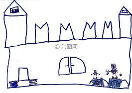 城堡,兒童繪畫,騎士的城堡
