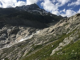 瑞士,山,冰川
