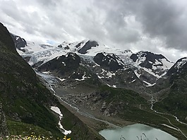 冰川,山,瑞士