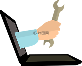 計算機,手,幫助