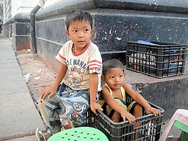緬甸,男孩,貧困