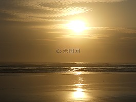 日落,海灘,佛羅里達