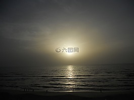 日落,海灘,佛羅里達