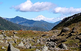 山,岩,一个古老的火山