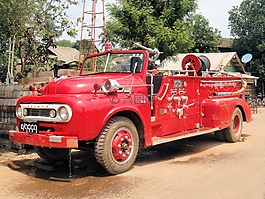 汽車,火,緬甸