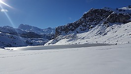 雪,山,冬天