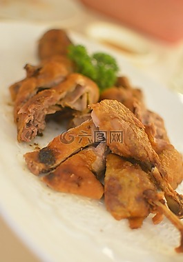 雞,吃,食品