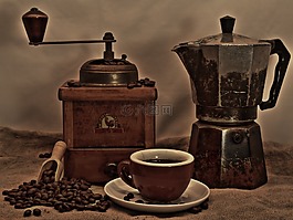 咖啡,咖啡杯,磨床