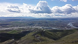 天空,云,山