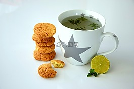 茶,曲奇餅,食物