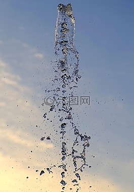 噴泉,水的流,噴