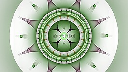 分形,曼陀羅,綠色