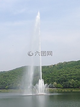 噴泉,yuldong 公園,水