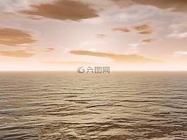 日落,天空,海
