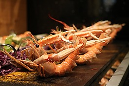 自助餐,魚,蝦