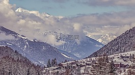 山,雪,瑞士
