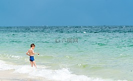 海灘,人,兒童