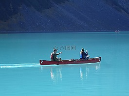 皮劃艇,翡翠,湖