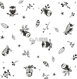 無縫,模型,貓頭鷹