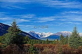 山,景觀,全景圖