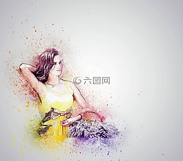 女孩,鮮花,薰衣草