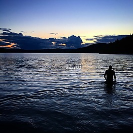 湖,浴,水